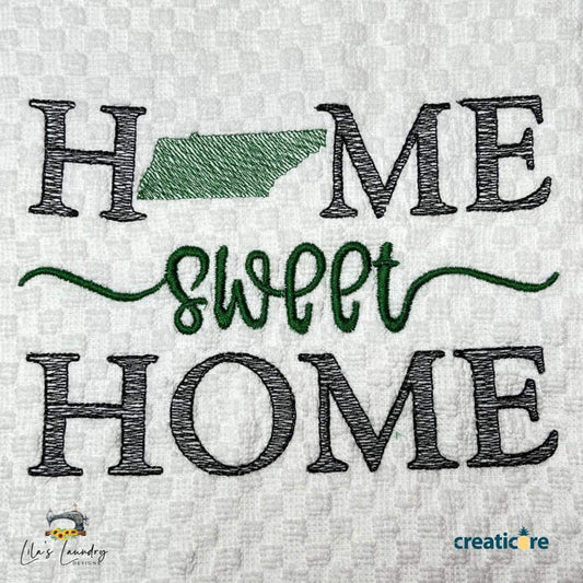 Home Sweet Home Tennessee - 4 sizes- Digital Embroidery Design