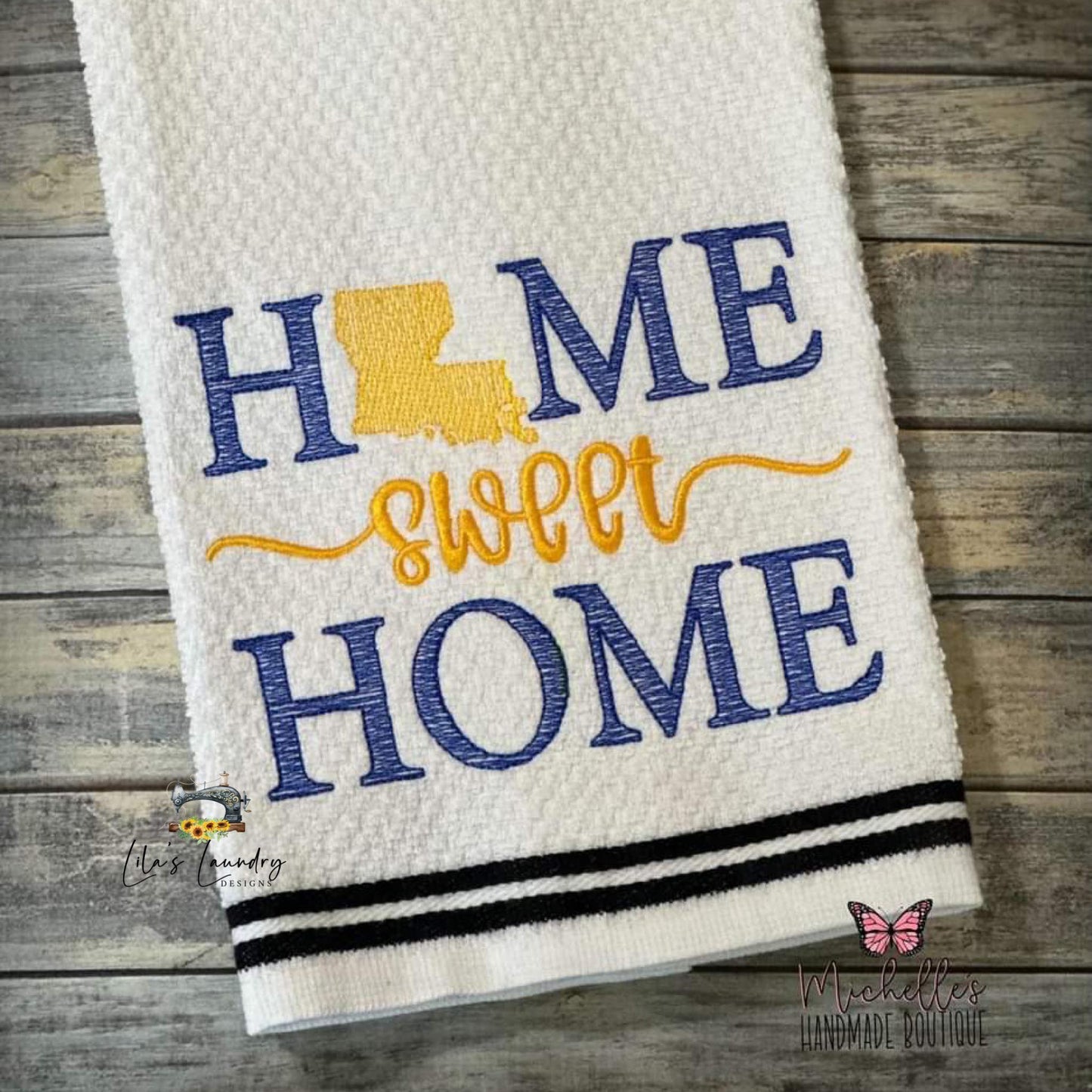 Home Sweet Home Louisiana - 4 sizes- Digital Embroidery Design