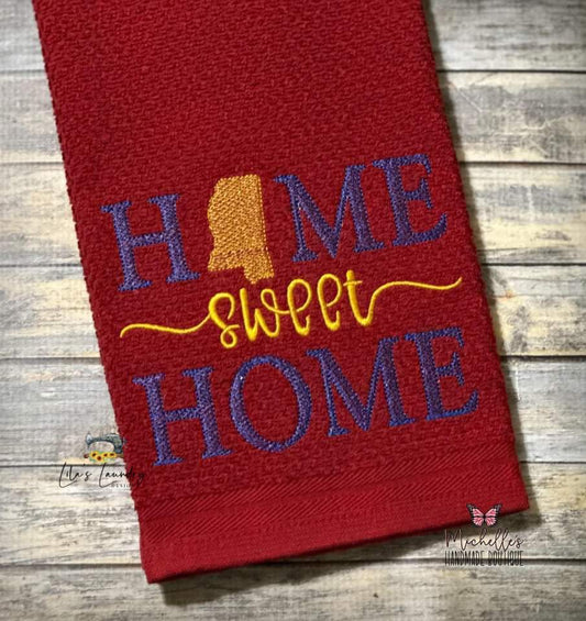 Home Sweet Home Mississippi - 4 sizes- Digital Embroidery Design