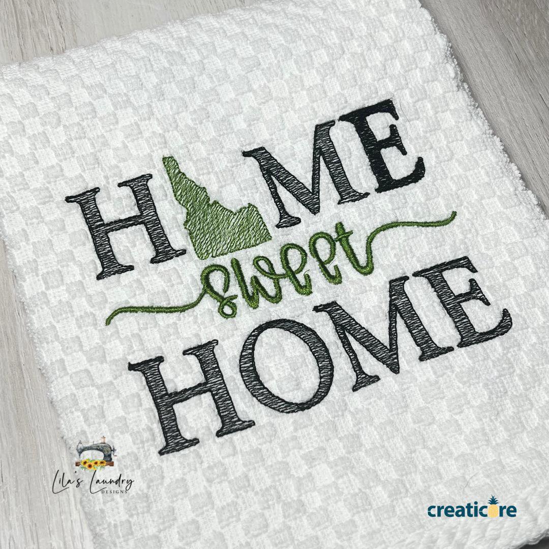 Home Sweet Home Idaho - 4 sizes- Digital Embroidery Design