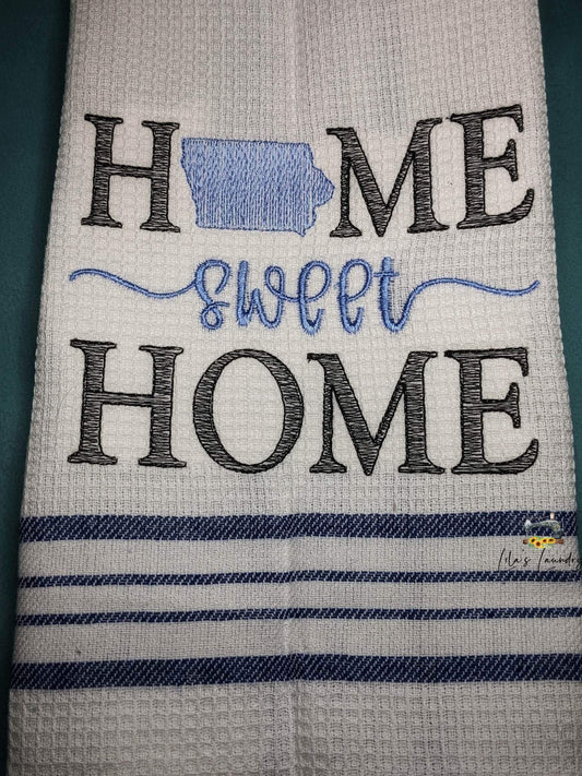 Home Sweet Home Iowa - 4 sizes- Digital Embroidery Design