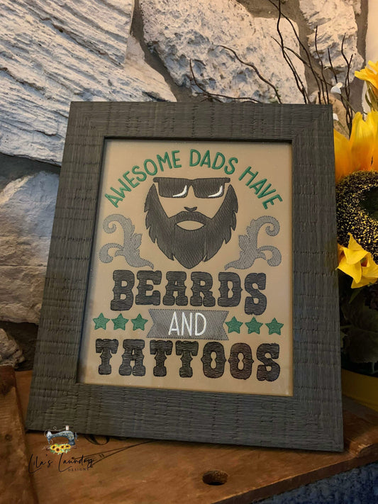 Beards and Tattoos - 3 sizes- Digital Embroidery Design