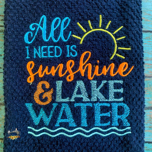 Sunshine and Lake Water - 3 sizes- Digital Embroidery Design