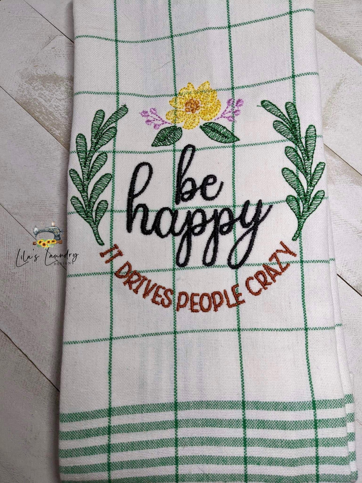 Be Happy - 4 sizes- Digital Embroidery Design
