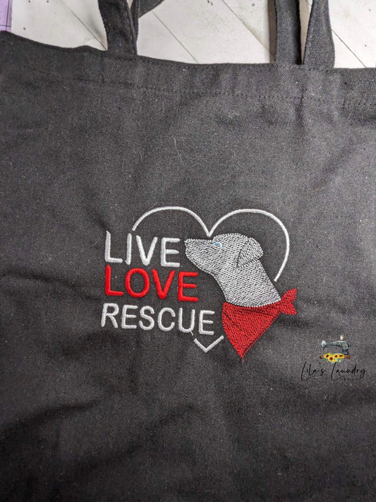 Live Love Rescue - 3 sizes- Digital Embroidery Design