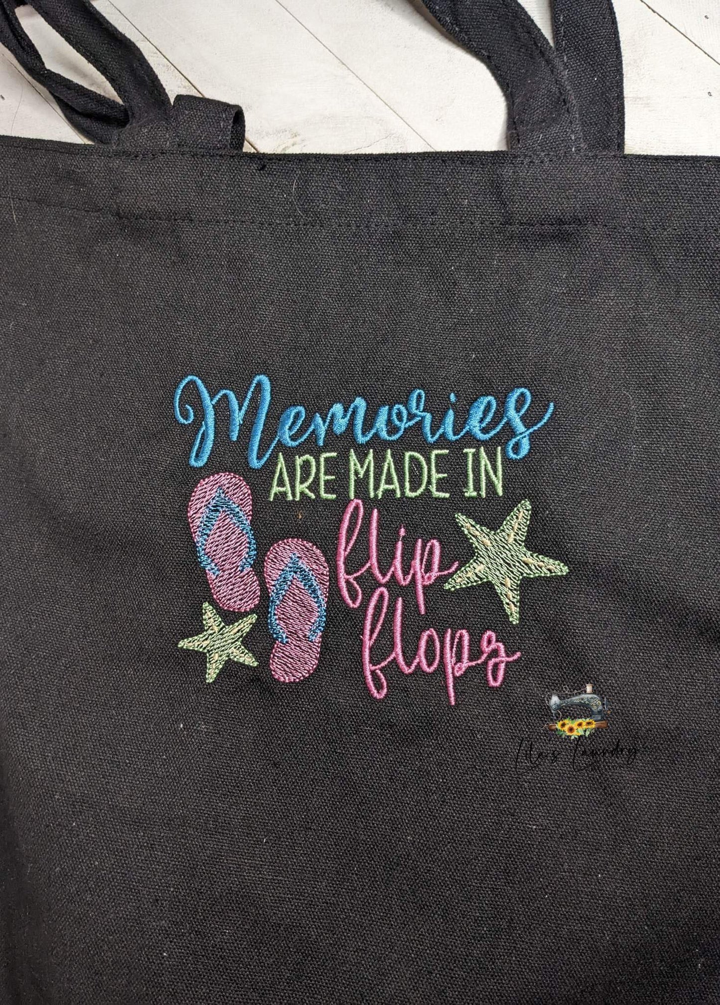 Memories are Made in Flip Flops - 3 sizes- Digital Embroidery Design