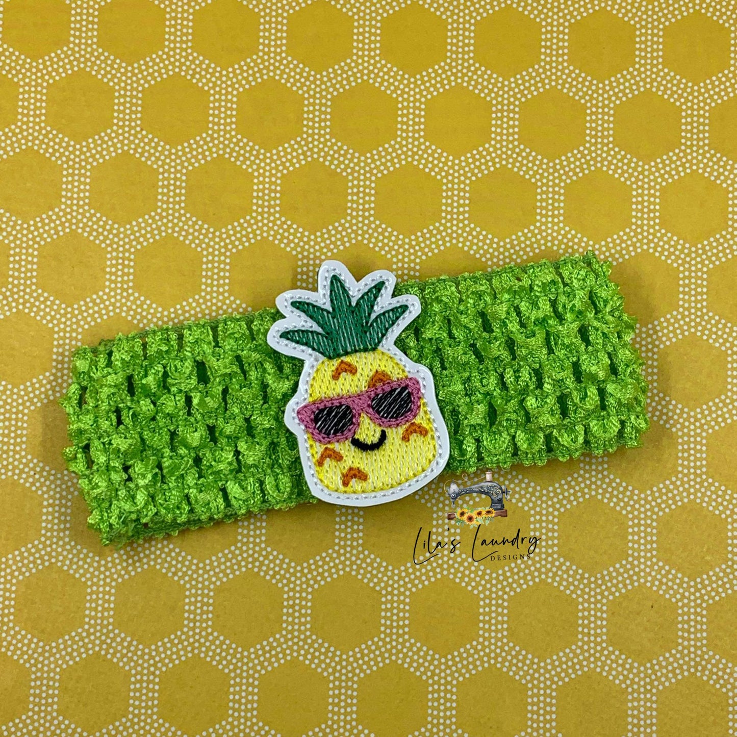 Cool Pineapple 2 inch Feltie - Digital Embroidery Design
