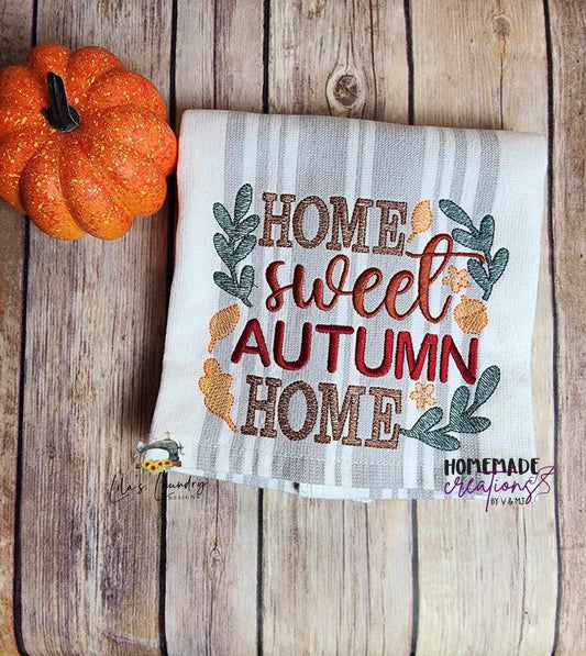 Home Sweet Autumn Home - 4 sizes- Digital Embroidery Design