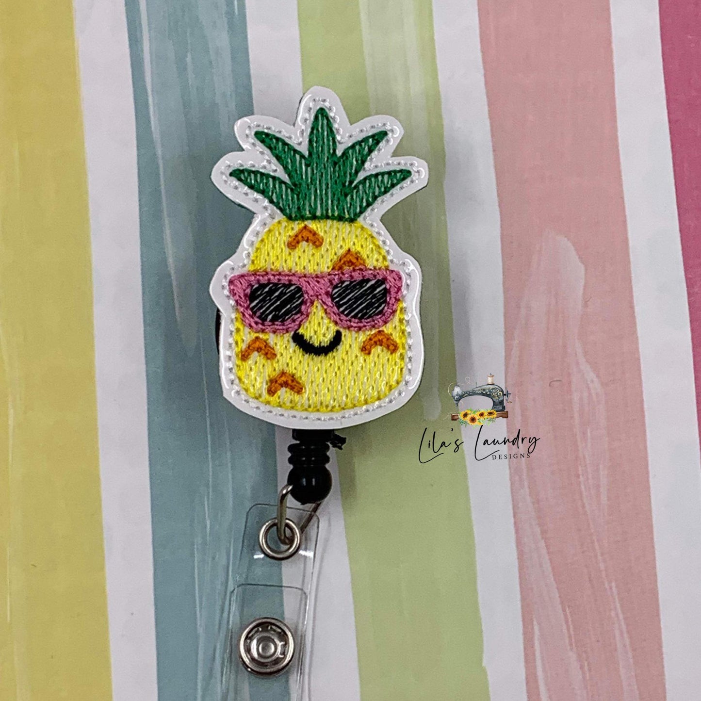 Cool Pineapple 2 inch Feltie - Digital Embroidery Design