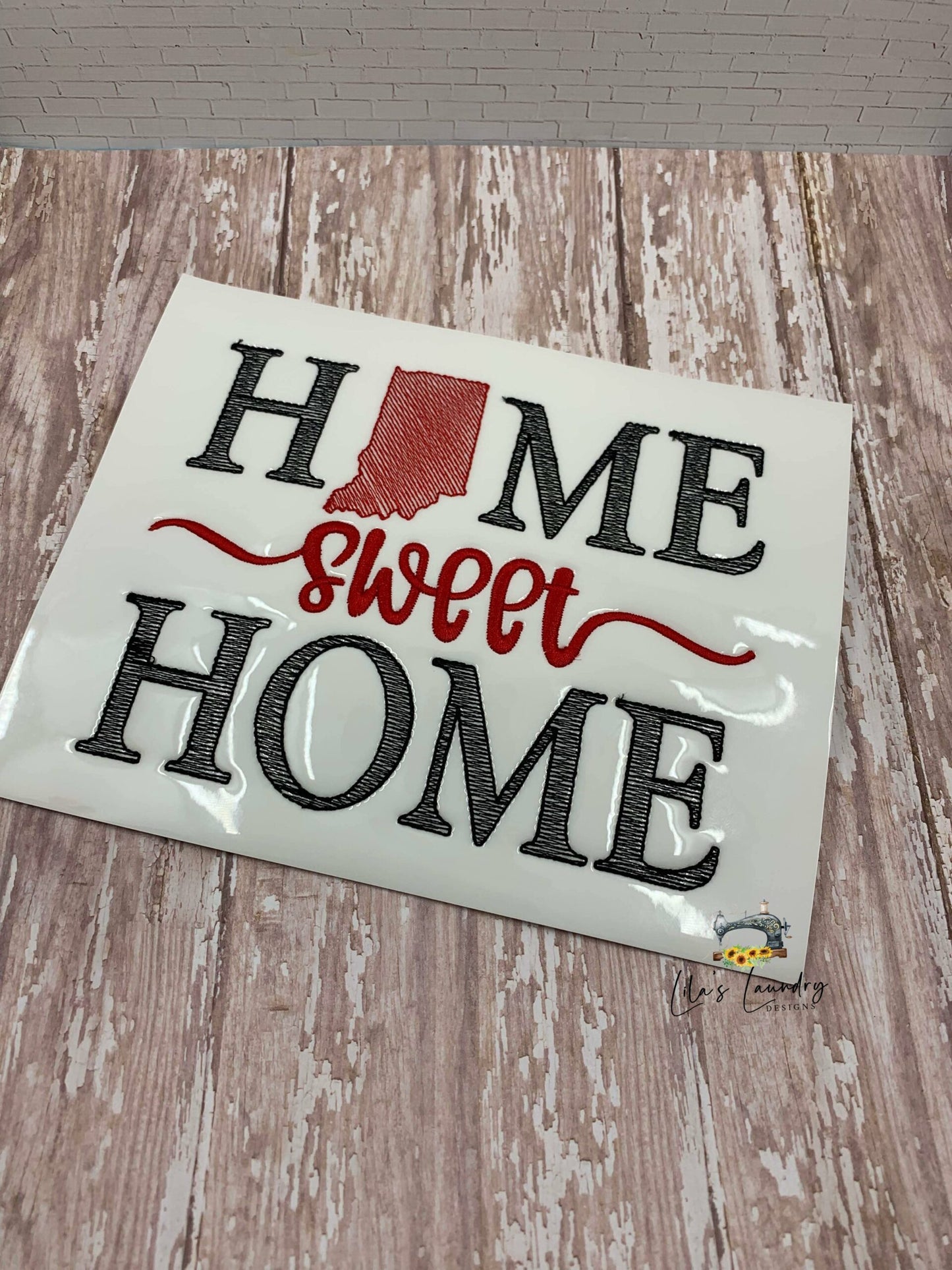Home Sweet Home Indiana - 4 sizes- Digital Embroidery Design