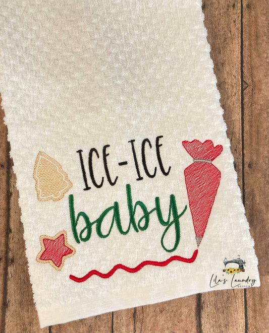 Ice Ice Baby - 3 sizes- Digital Embroidery Design
