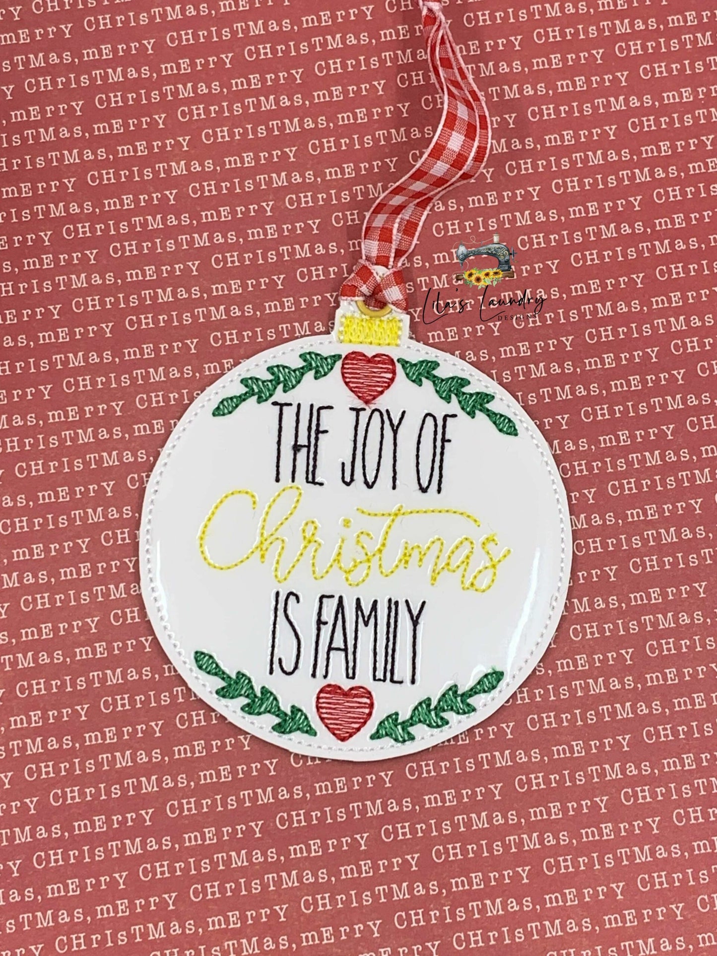 Joy of Christmas is Family Ornament - Digital File - Embroidery Design
