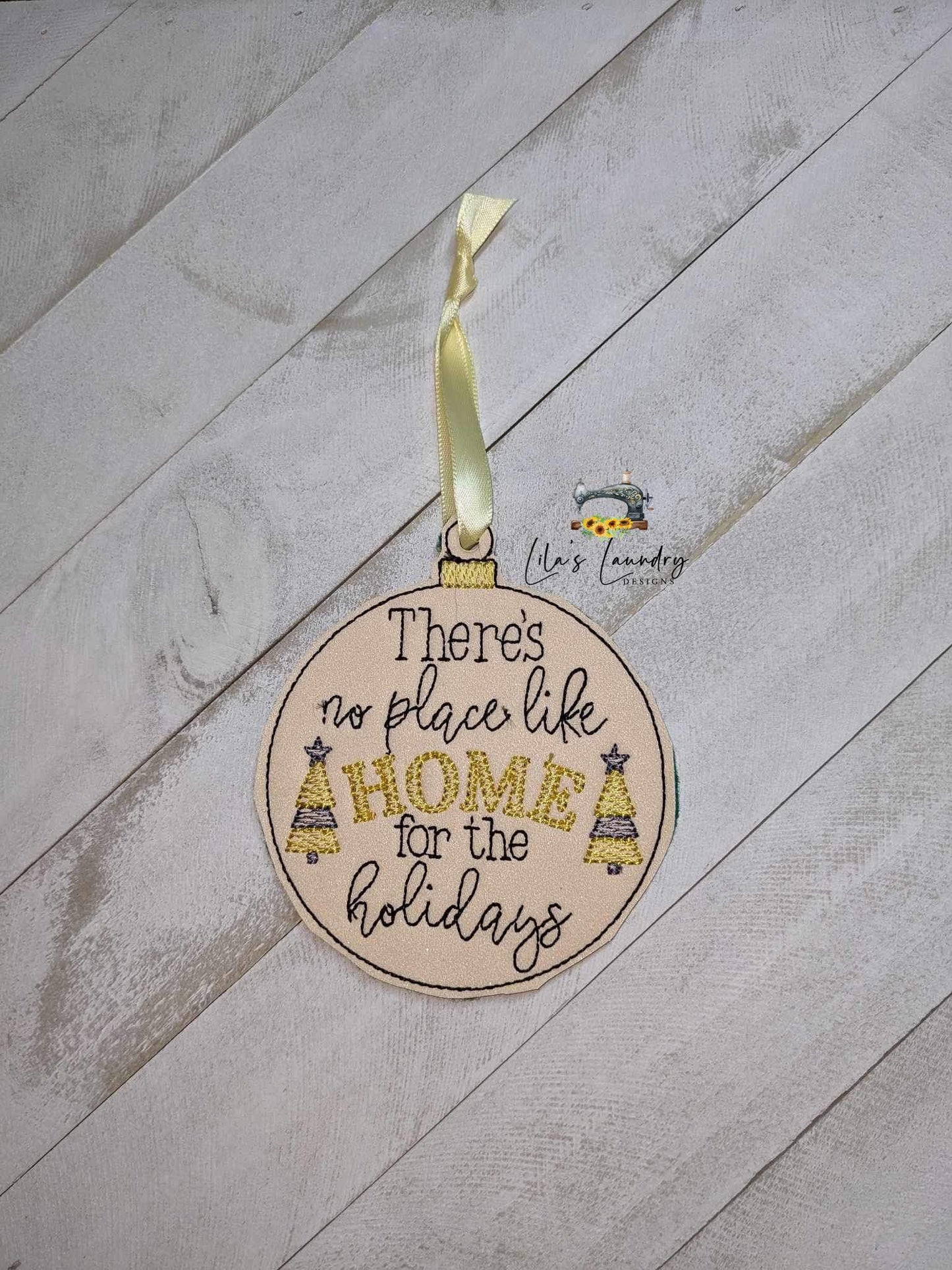Home for the Holidays Ornament - Digital File - Embroidery Design