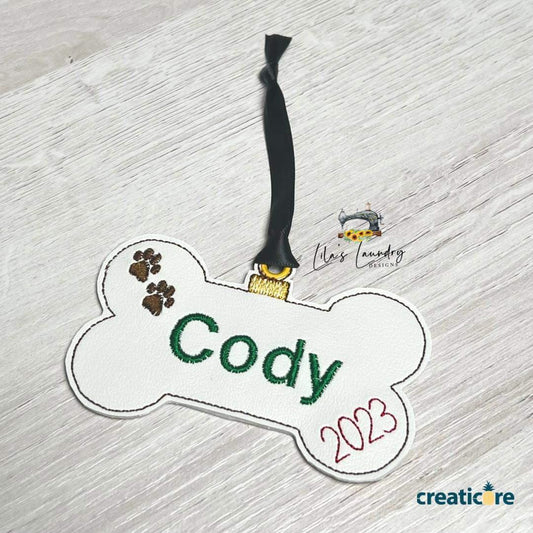 Dog Bone 2023 Ornament - Digital File - Embroidery Design