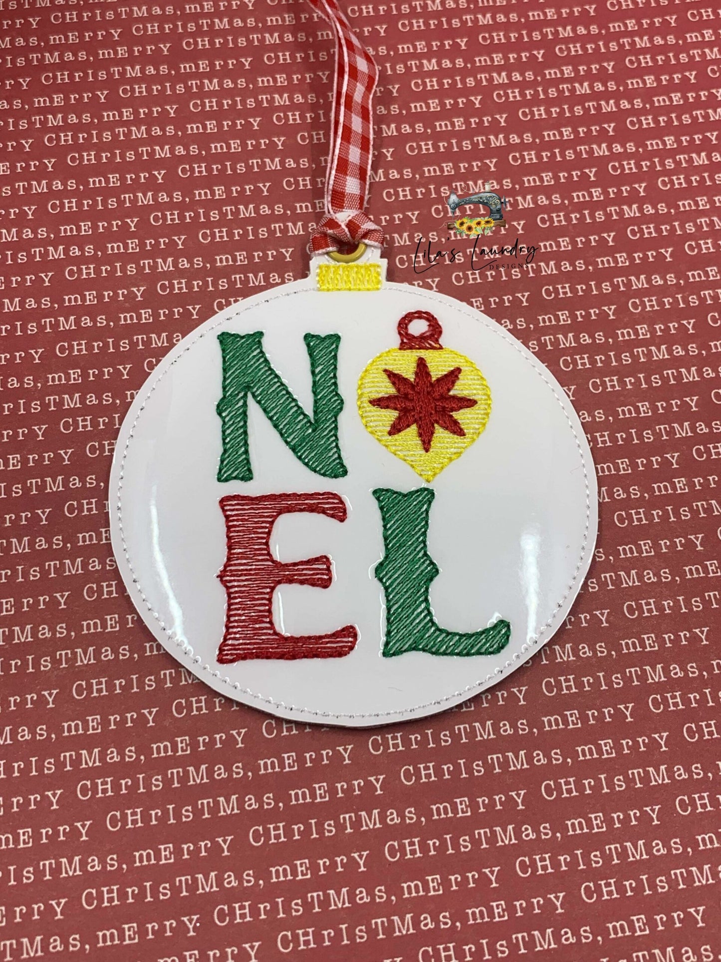Vintage Noel Ornament - Digital File - Embroidery Design