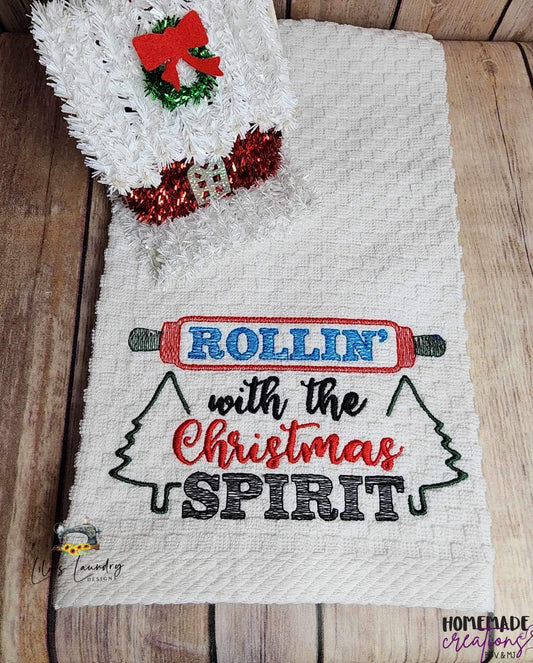 Rollin' with the Christmas spirit - 3 sizes- Digital Embroidery Design