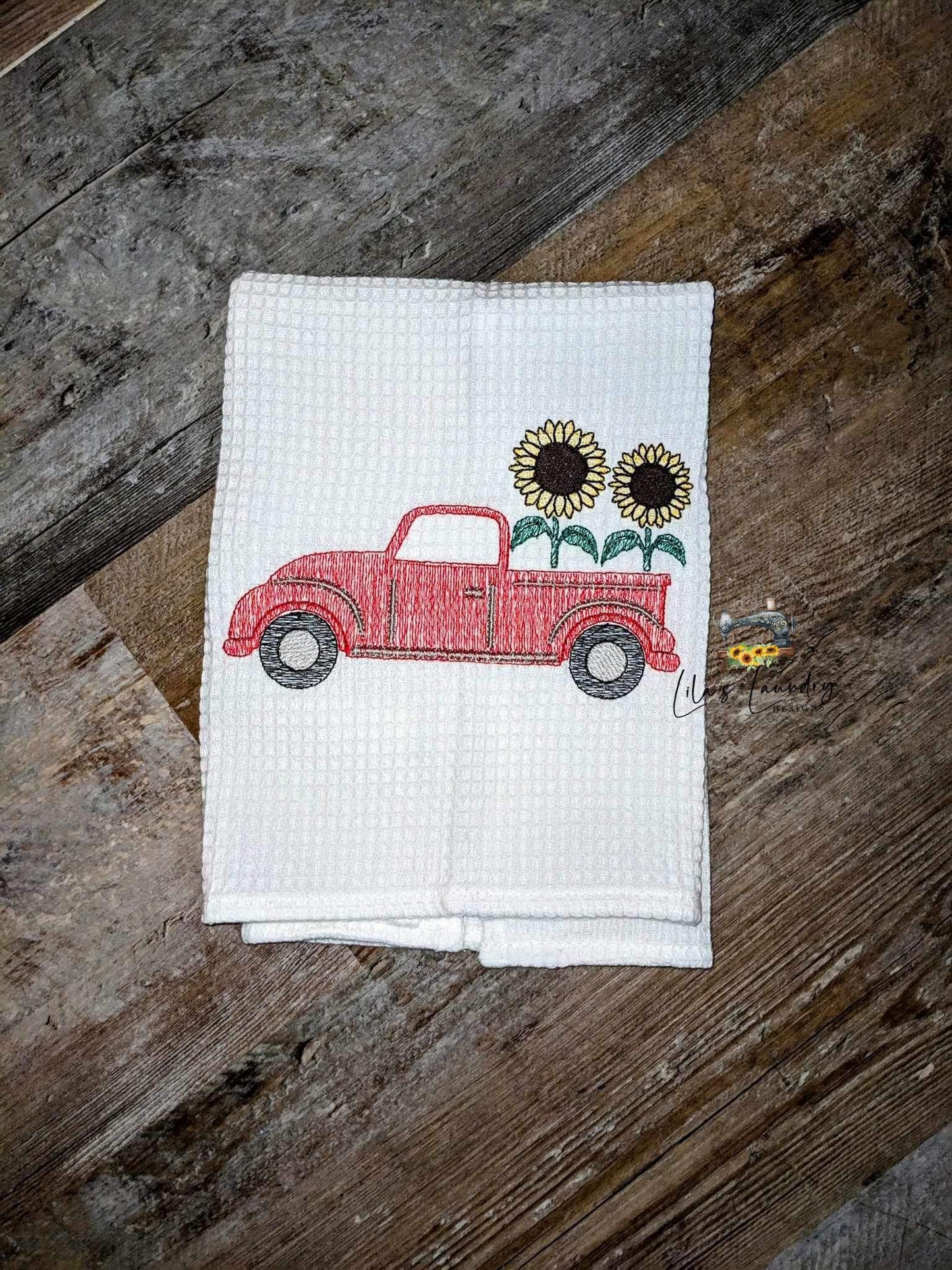 Sunflower Truck 2023 - 3 sizes- Digital Embroidery Design