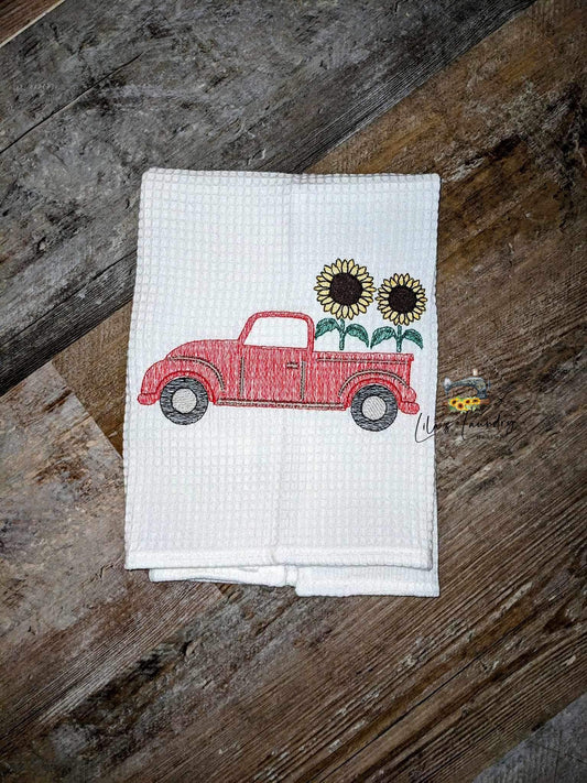 Sunflower Truck 2023 - 3 sizes- Digital Embroidery Design