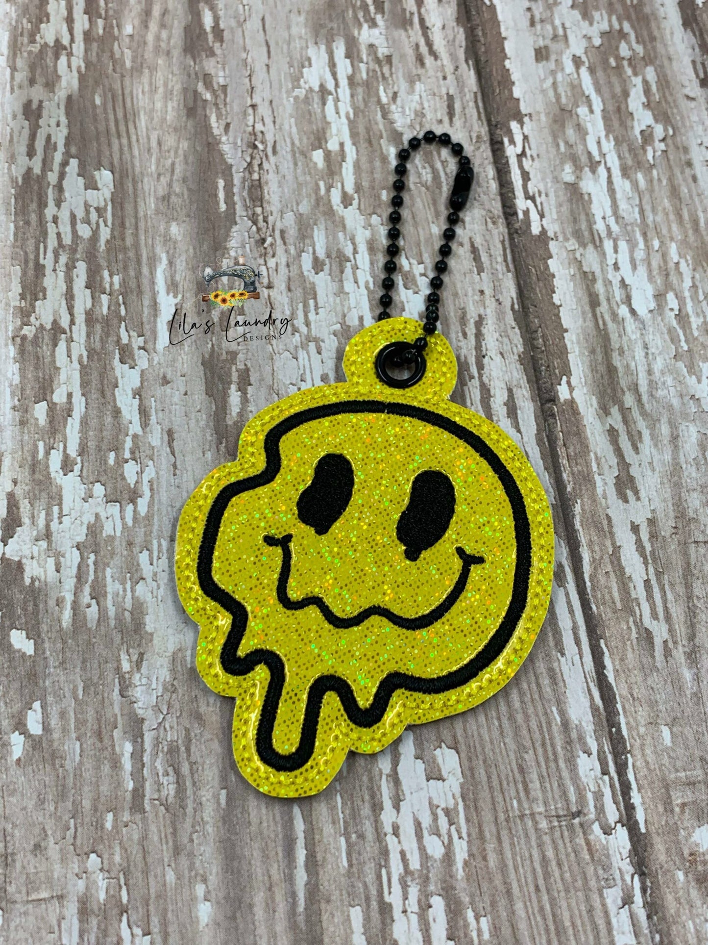 Melting Smiley Face Fobs - DIGITAL Embroidery DESIGN