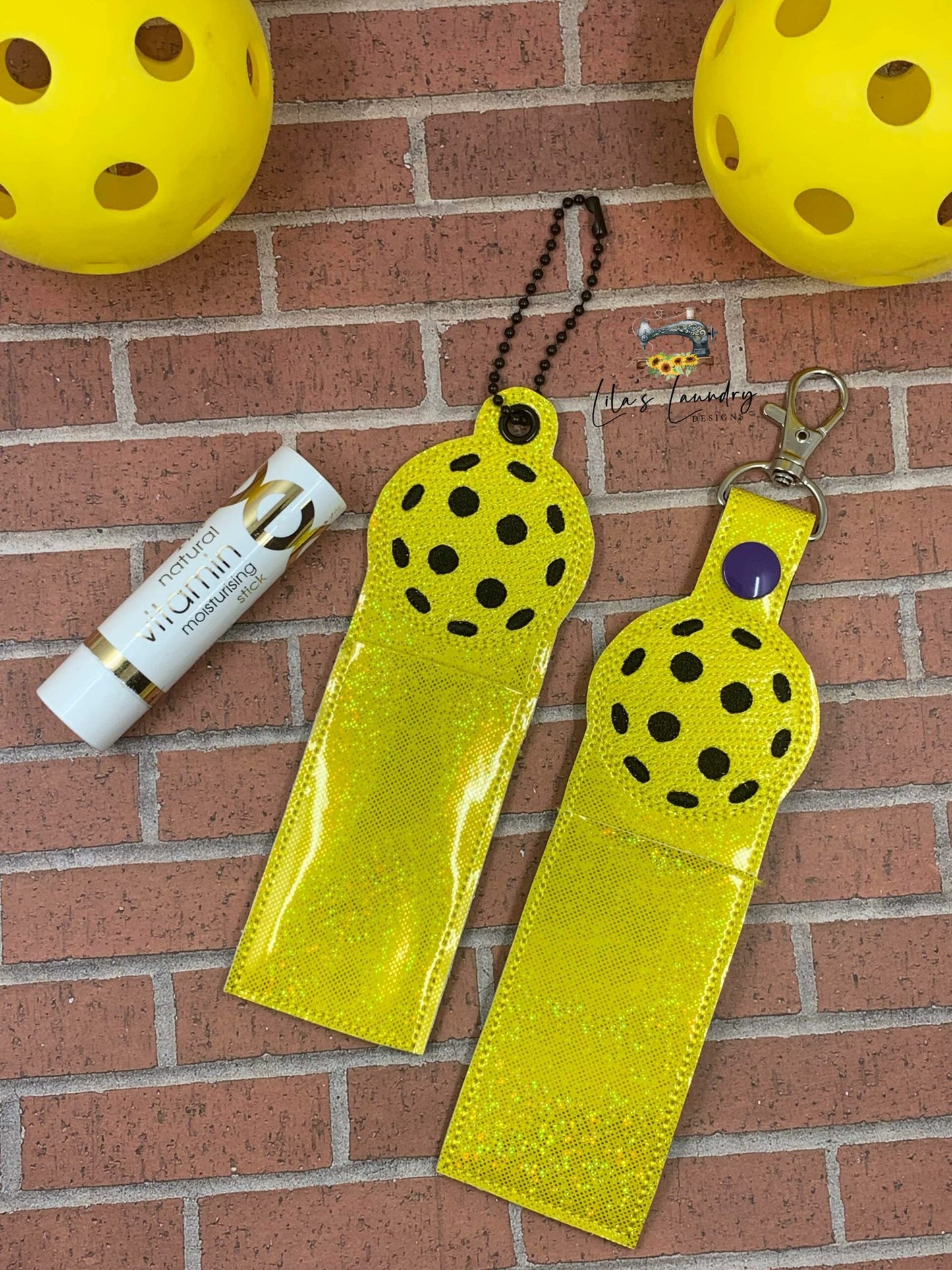Pickleball Lip Balm Holders 5x7 - DIGITAL Embroidery DESIGN