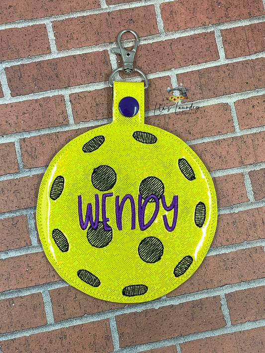 Pickleball Bag tag 5x7 - Embroidery Design - DIGITAL Embroidery DESIGN