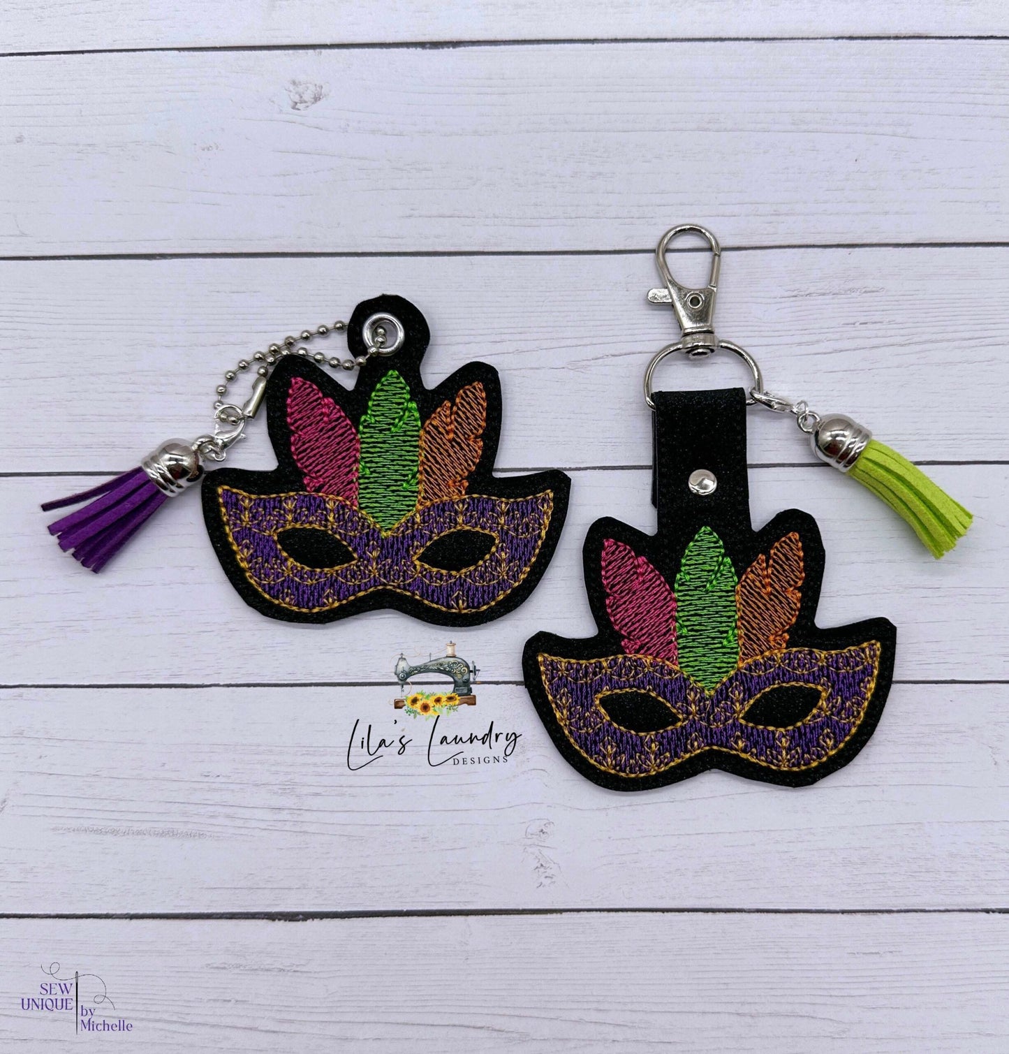 Carnivale Mask Fobs - DIGITAL Embroidery DESIGN