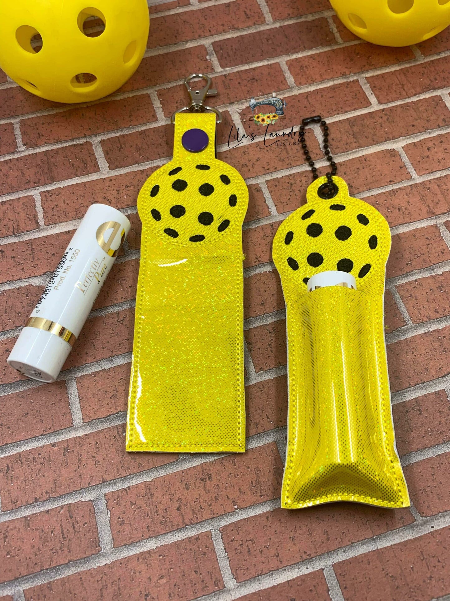 Pickleball Lip Balm Holders 5x7 - DIGITAL Embroidery DESIGN
