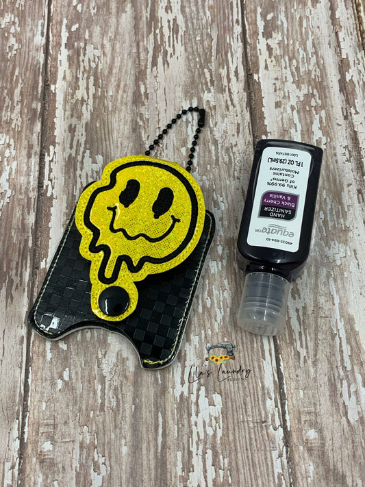 Melting Smiley Face Applique Fold Over Sanitizer Holder 5x7- DIGITAL Embroidery DESIGN