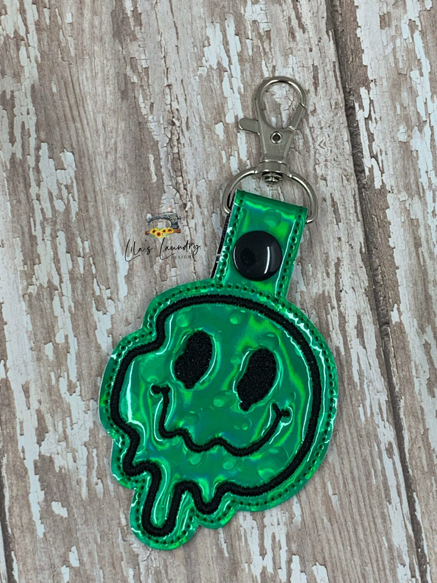 Melting Smiley Face Fobs - DIGITAL Embroidery DESIGN