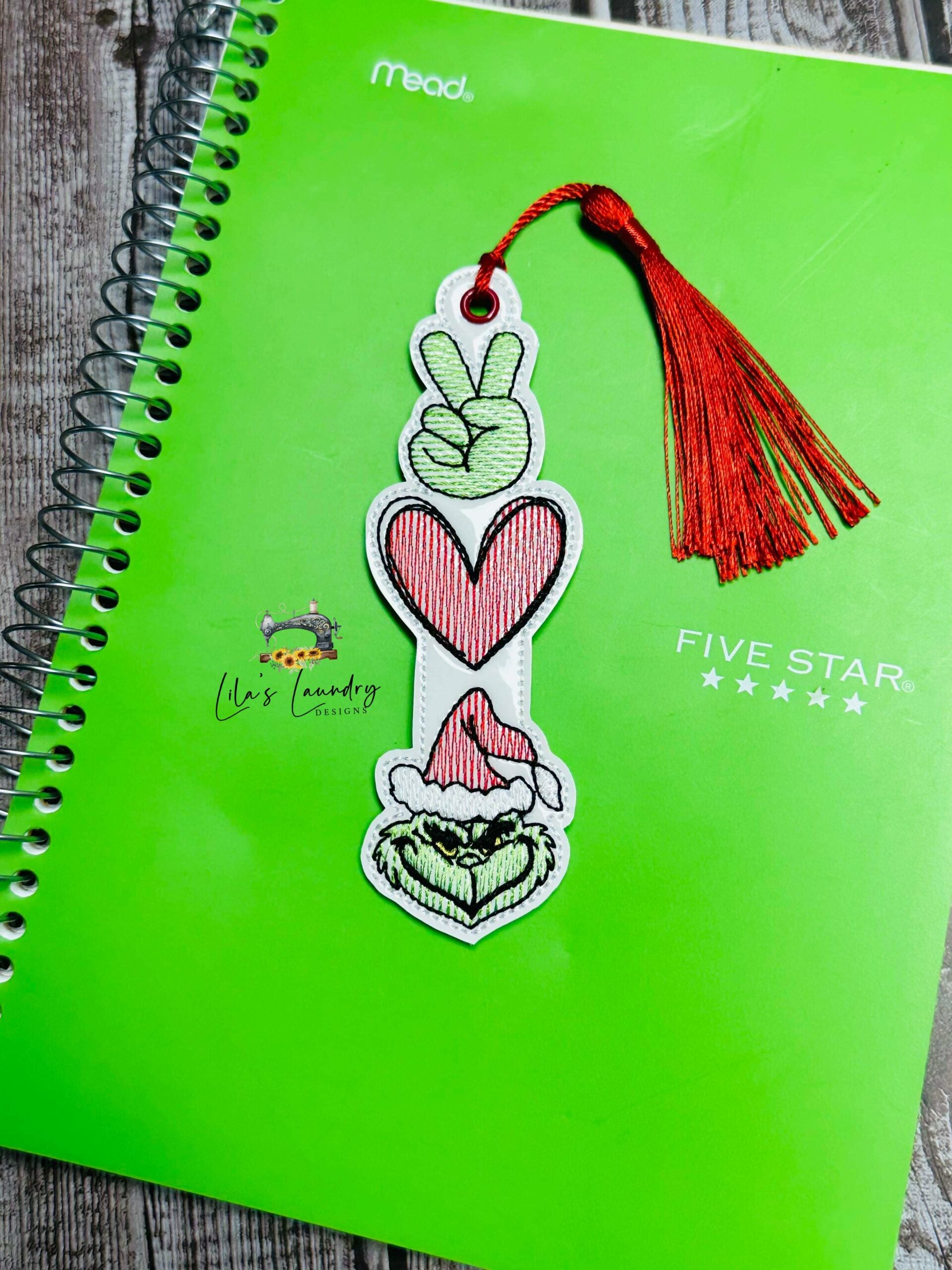 Peace Love Mean One Bookmark - Digital Embroidery Design – Henley ...