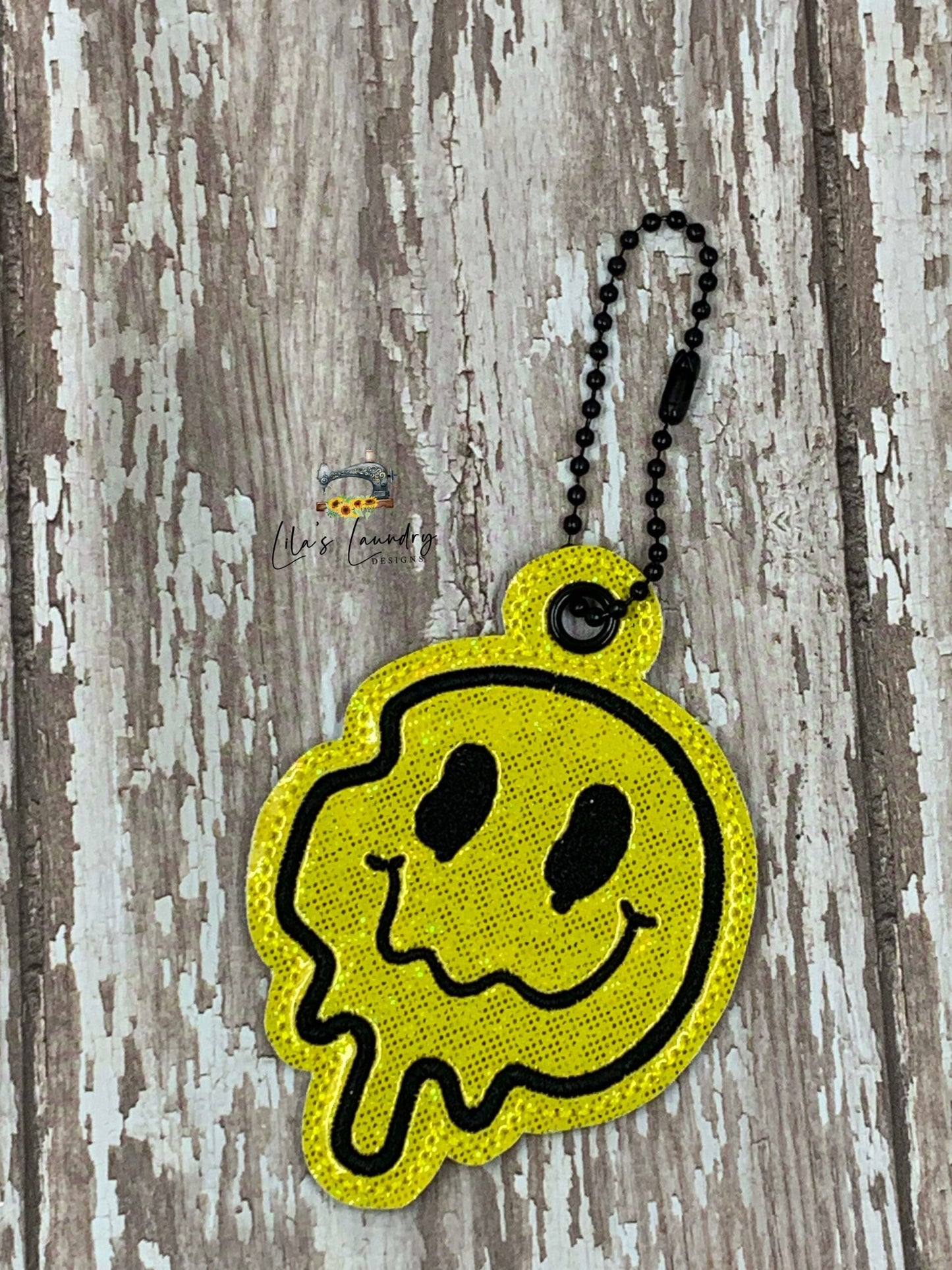 Melting Smiley Face Fobs - DIGITAL Embroidery DESIGN