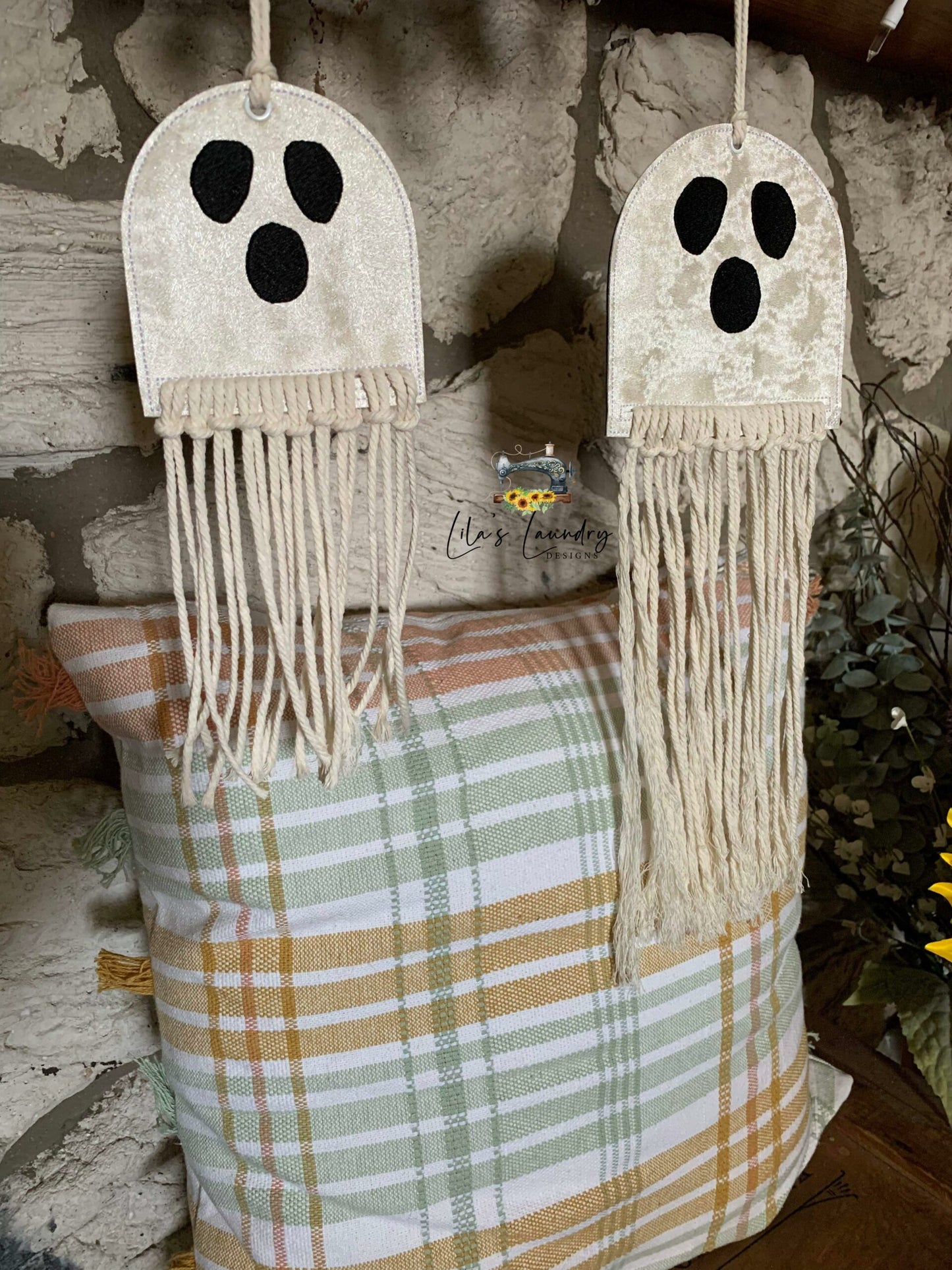 Ghost Macrame Hanger - 4 sizes - Digital Embroidery Design