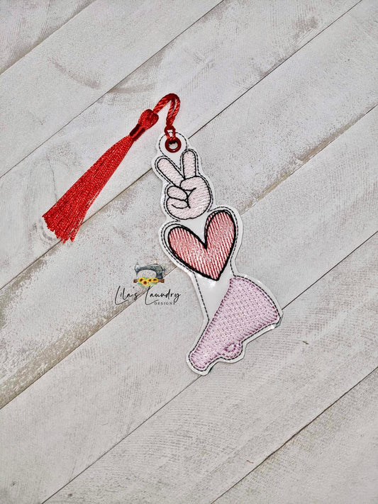 Peace Love Cheer Bookmark - Digital Embroidery Design