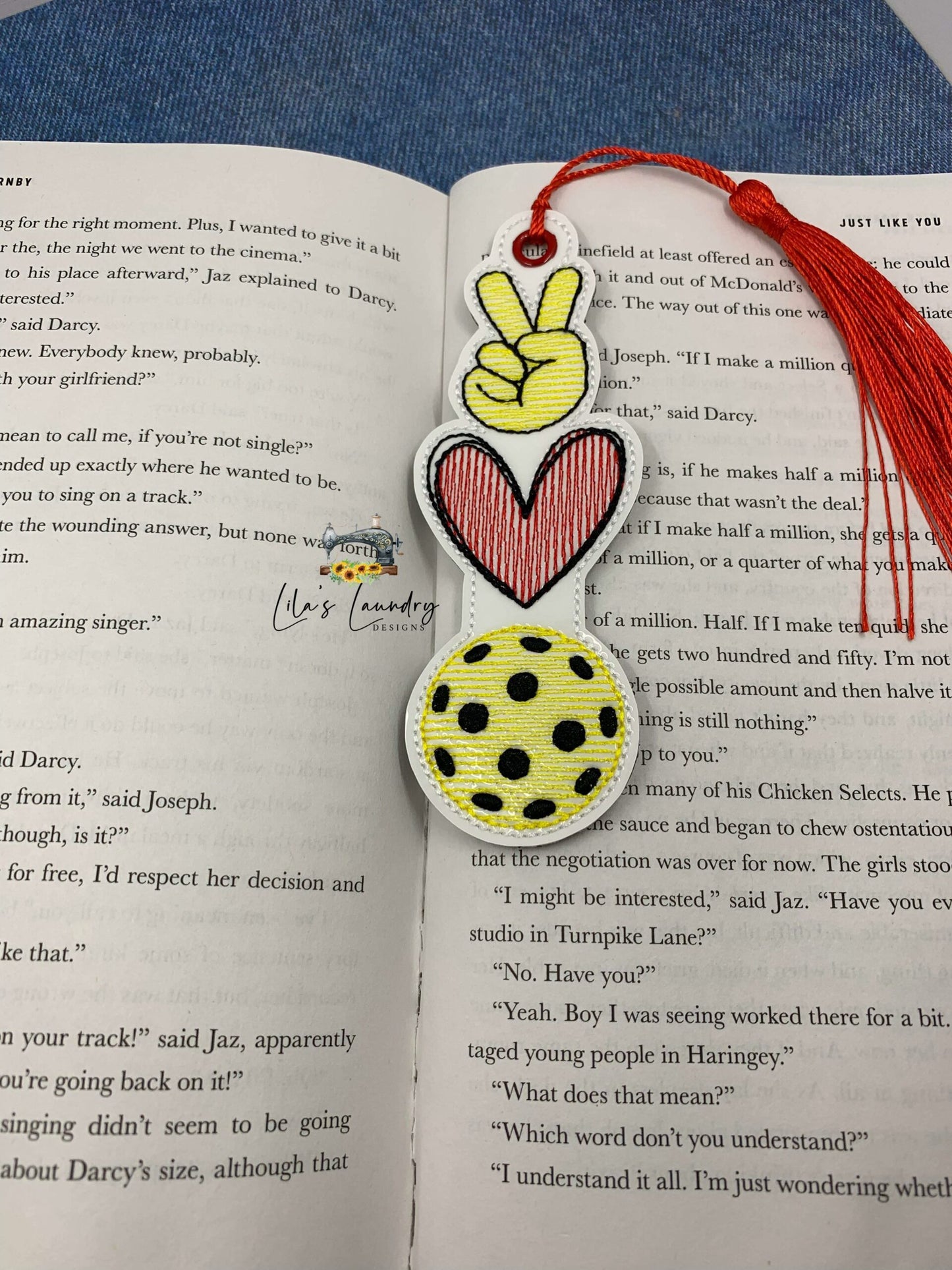 Peace Love Pickleball Bookmark - Digital Embroidery Design