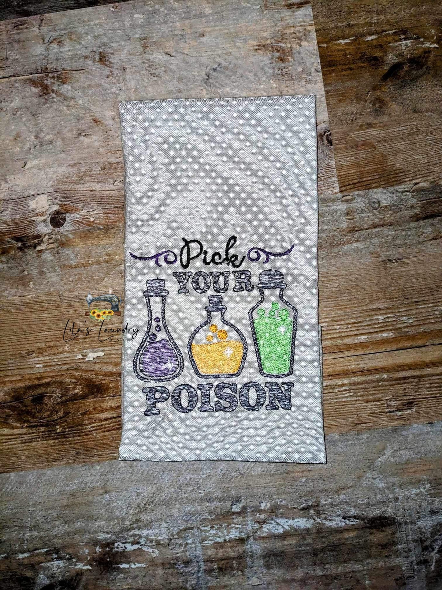 Pick Your Poison - 3 sizes- Digital Embroidery Design