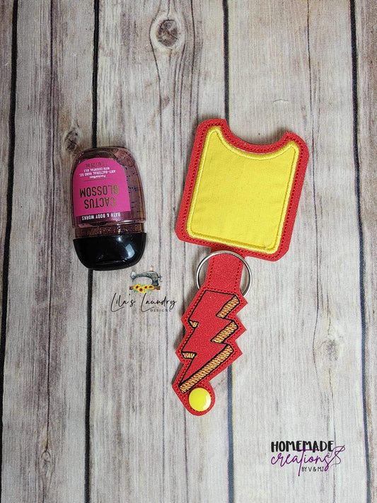 Retro Bolt Applique Fold Over Sanitizer Holder 5x7- DIGITAL Embroidery DESIGN