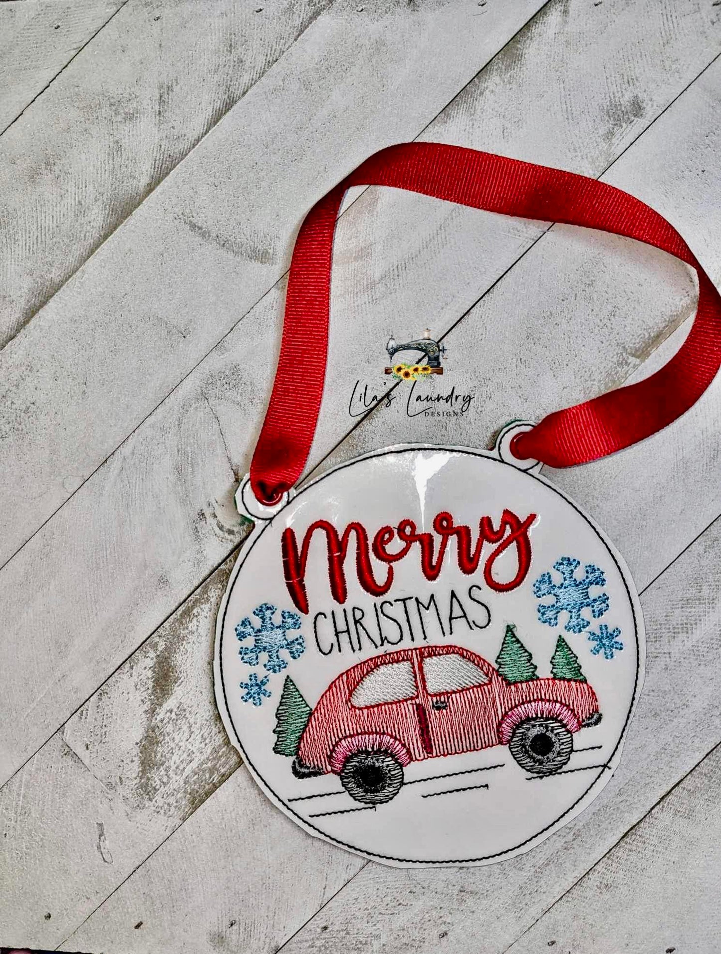 Merry Christmas Bug Door Sign - 3 sizes - Digital Embroidery Design