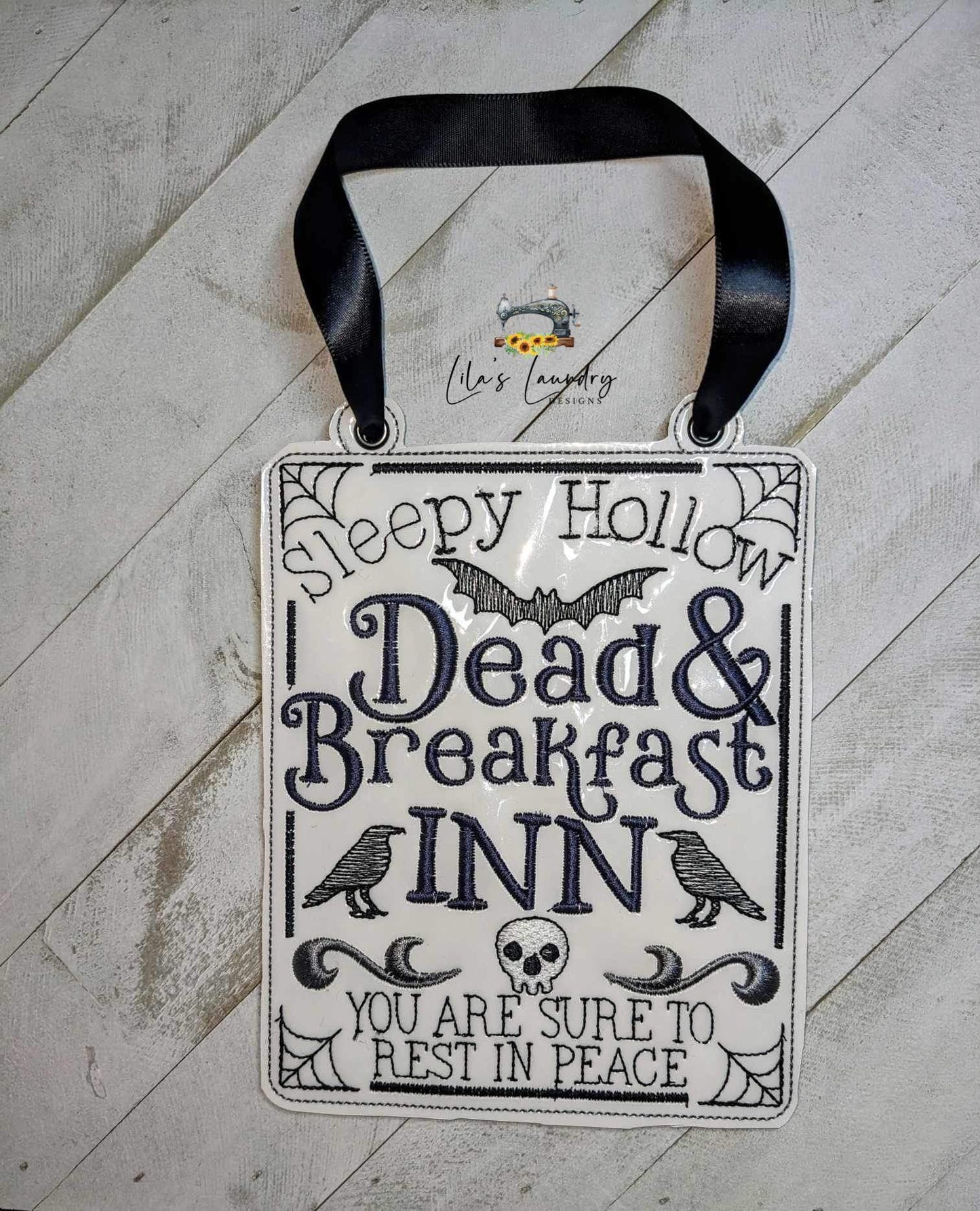 Dead & Breakfast Door Sign - 3 sizes - Digital Embroidery Design