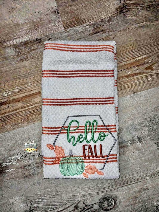 Hello Fall Frame - 4 sizes- Digital Embroidery Design