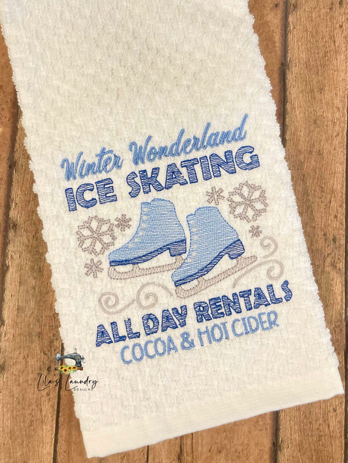 Ice Skating Rentals - 3 sizes- Digital Embroidery Design