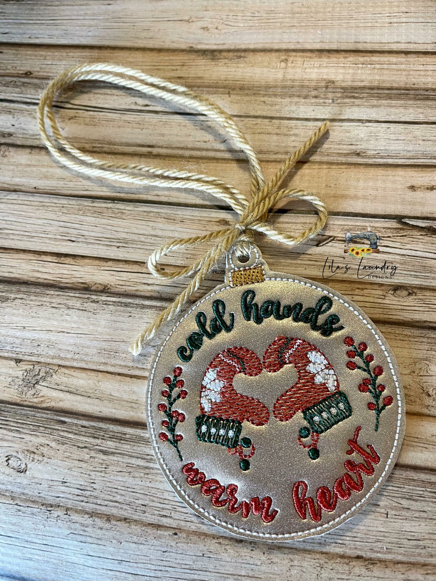 Cold Hands Warm Heart Ornament - Digital File - Embroidery Design