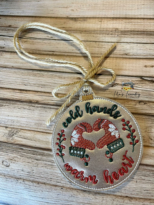 Cold Hands Warm Heart Ornament - Digital File - Embroidery Design