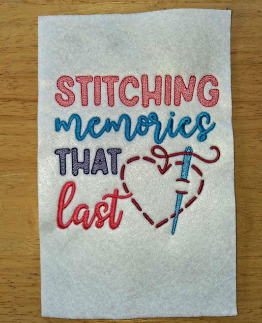 Sketch Stitching Memories - 4 x 4, 5 x 7, 6 x 10 and 8 x 12 - DIGITAL Embroidery Design