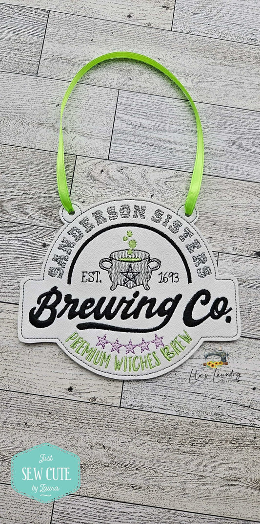 Sanderson Brewing Door Sign - 3 sizes - Digital Embroidery Design