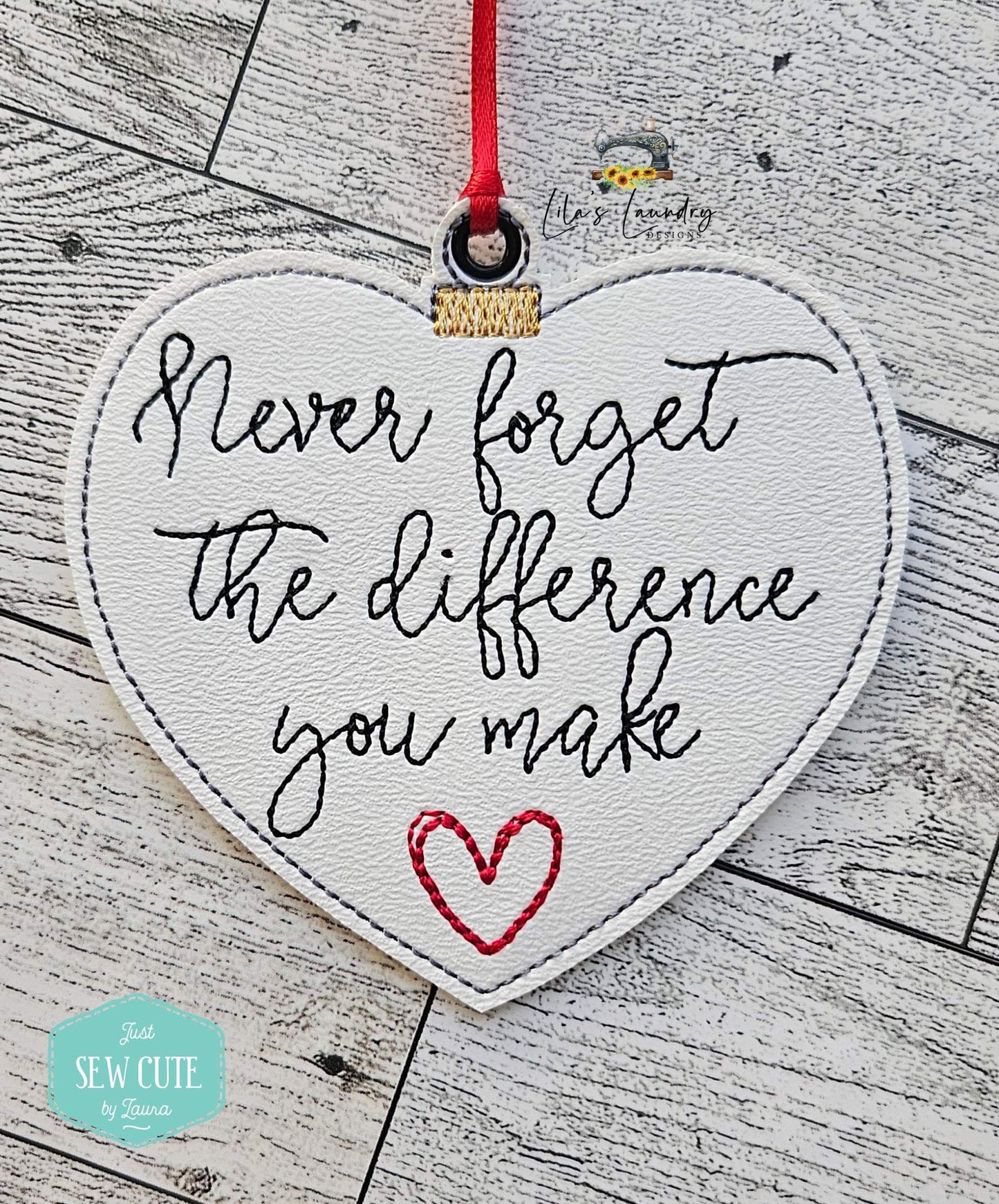 The difference you make Ornament - Digital File - Embroidery Design
