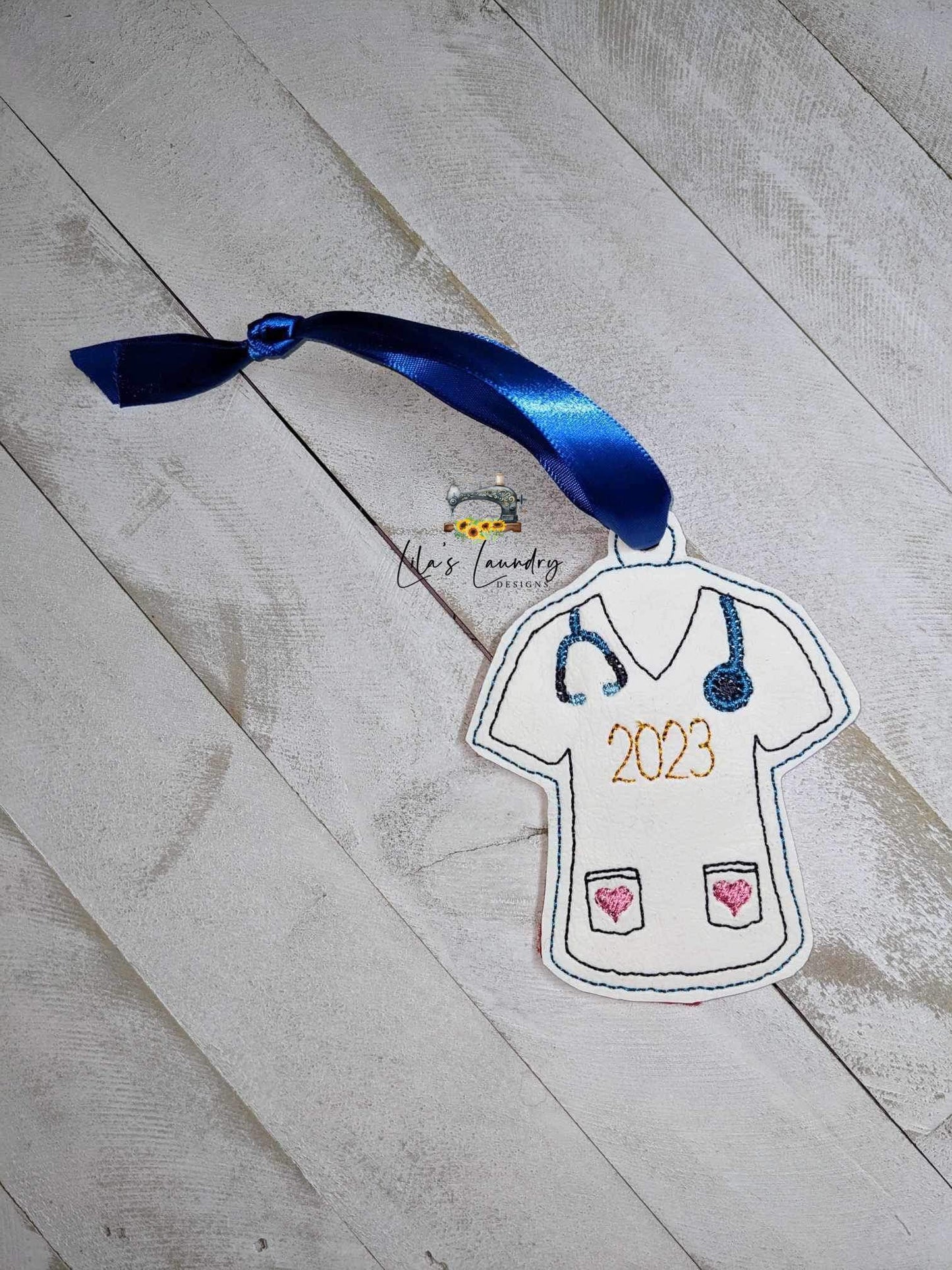 Scrub Top 2023 Ornament - Digital File - Embroidery Design