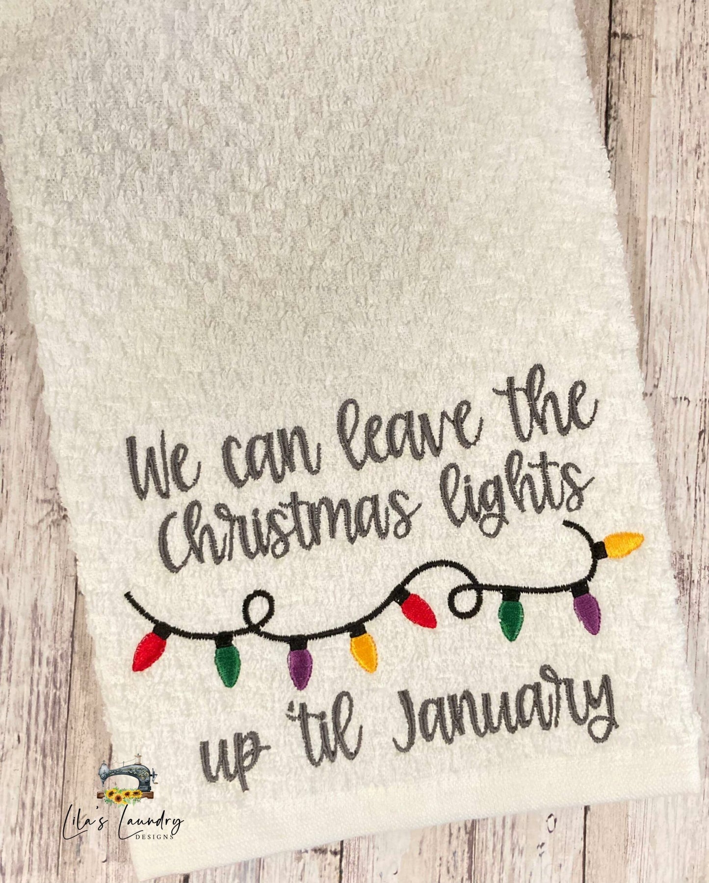 Christmas Lights 'til January - 3 sizes- Digital Embroidery Design