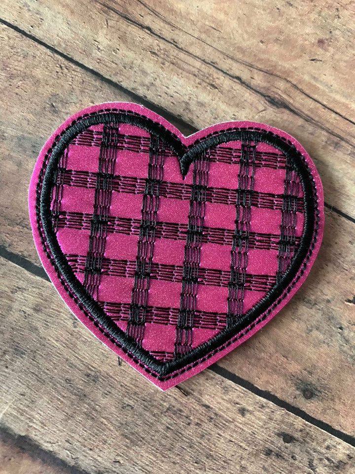 Plaid Heart Felties - 3 sizes - Digital Embroidery Design