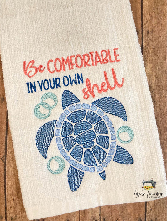 Be Comfortable in your Own Shell - 3 Sizes - Digital Embroidery Design