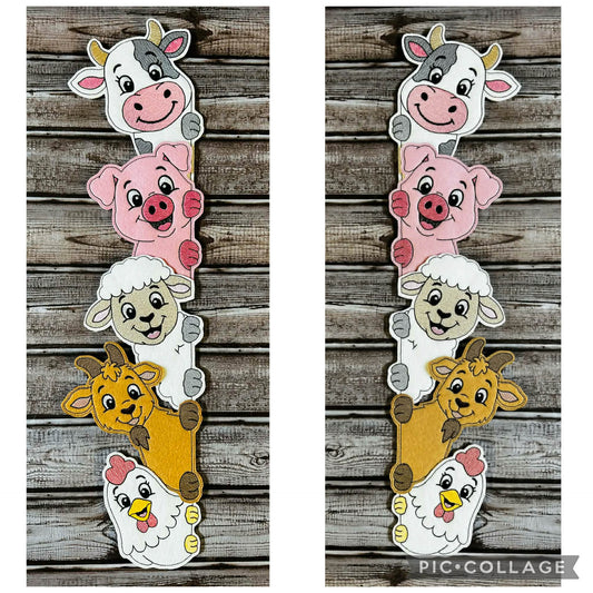 Farm Animals Door Hugger - 3 Sizes - 5 x 7, 6 x 10 and 8 x 12 DIGITAL Embroidery Design